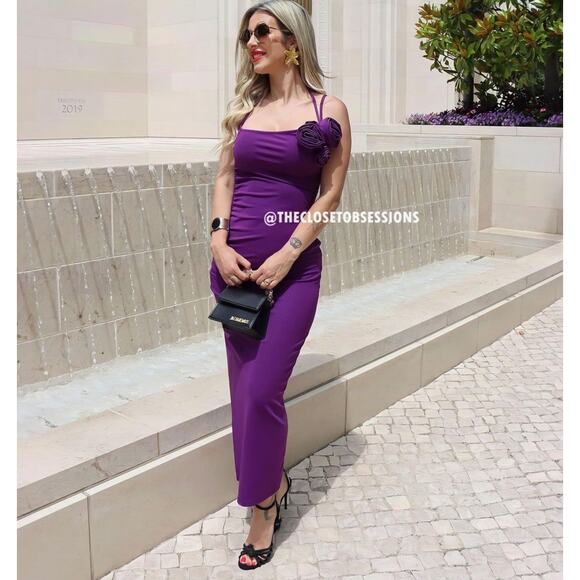 MANGO Blogger Fave Asymmetric Midi Dress 💜✨ NWT - Picture 14 of 16